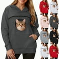 thumbnail image 1 of vigerakr Women's Fit Pet Pouch Hoodies Small Pet Carrier,Dog Cat Pouch Hoodie Sweatshirt Kangaroo Pocket Holder Pullover Hooded Tops (Red, M), 1 of 9