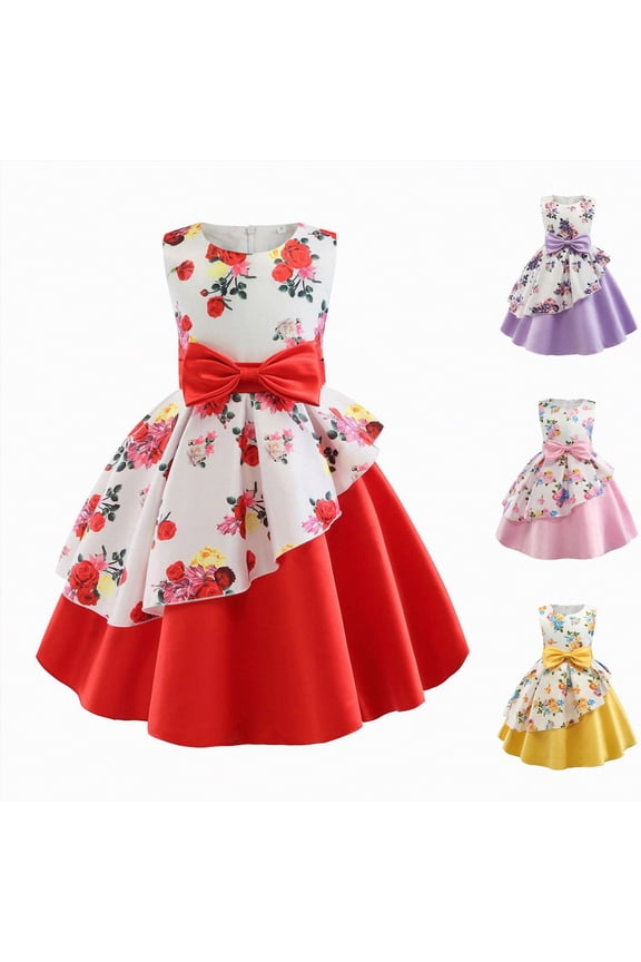 2-9T Girls Flower Dresses Pageant Party Easter Gown Dresses (Yellow, 9-10 Years)