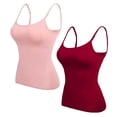 thumbnail image 1 of vigerkar 2 Pack Womens Tummy Control Scoop Neck Camisole Tops for Women Seamless Tank Tops Red, XL, 1 of 3