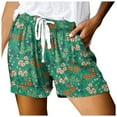 thumbnail image 1 of vigerkar 2025 Summer Casual Shorts for Women Drawstring Elastic Waist Wide Leg Shorts Flowy Lounge Beach Shorts with Pockets Green, L, 1 of 4