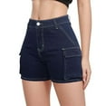 thumbnail image 1 of vigerkar Jean Shorts Womens High Waisted Cargo Denim Shorts Y2k Straight Leg Blue, M, 1 of 5