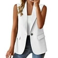 thumbnail image 1 of vigerkar 2025 Women's Summer Sleeveless Vest Tops Lightweight Fully-Lined Fashion Casual Work Office Blazers with Pockets A, 3XL, 1 of 5