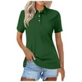 thumbnail image 1 of vigerkar 2025 Womens Golf Polo Shirts Collar Short Sleeve T Shirt Lightweight Moisture Wicking Polo Casual 3 Buttons Outfits Green, XXL, 1 of 5