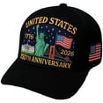 thumbnail image 1 of vigerkar 250th Anniversary USA Hat - Bald Eagle Embroidery Patrioticic Baseball Cap, Eagle & Liberty 250 Year American Anniversary Hat (Black, One Size）, 1 of 8
