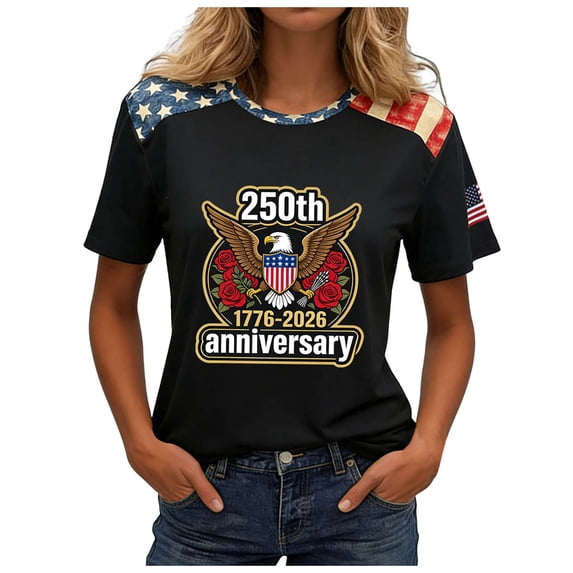 vigerkar 4th of July Outfits for Women USA Patriotic Shirts for Women Short Sleeve Red White and Blue Shirts American Flag Summer Tops (Light Gray, 4XL)