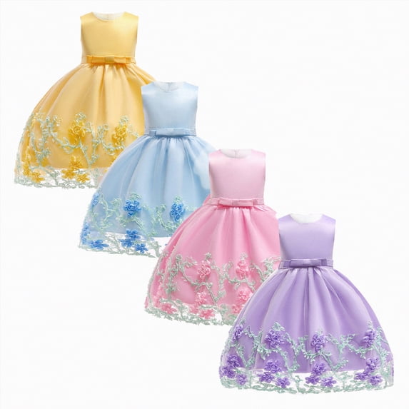 vigerkar Baby Girls Dress Toddler Flower Girl Dresses Birthday Party Princess Dresses Sleeveless Tutu Pageant Dress (Purple, 6-7 Years)