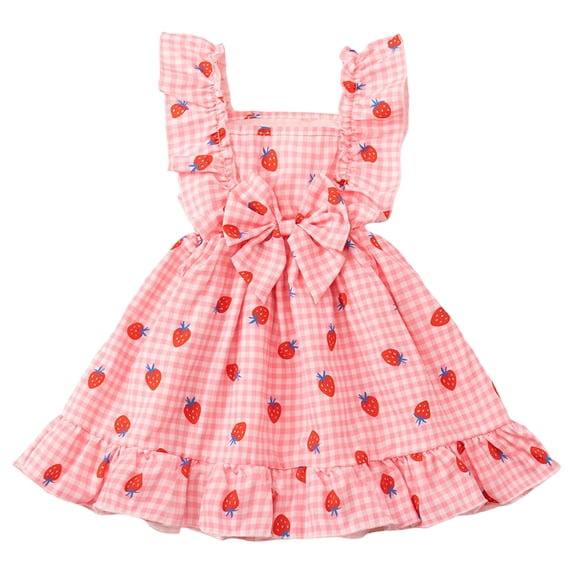 vigerkar Baby Girls Plaid Dress Sleeveless A-Line Gingham Spring Summer Dresses Size 2-6T (Pink, 3-4 Years)