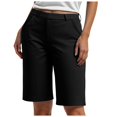 thumbnail image 1 of vigerkar Bermuda Shorts for Women Trendy 2025 Casual Summer High Waisted Chino Shorts Straight Leg Vacation Outfits Black, XXL, 1 of 7