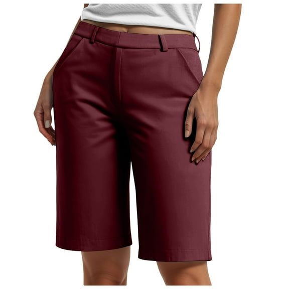 vigerkar Bermuda Shorts for Women Trendy 2025 Casual Summer High Waisted Chino Shorts Straight Leg Hiking Vacation Outfits RD2, M
