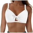 thumbnail image 1 of vigerkar Bikini Tops for Women Cropped Tankini Tops Beach Padded Twist Cut Out Swimwear Top Only 2025 White, L, 1 of 9