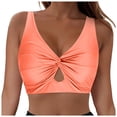 thumbnail image 1 of vigerkar Bikini Tops for Women Tankini Tops Beach Padded Knot Twist Cut Out Adjustable Swimwear Top Only Orange, XXL, 1 of 8
