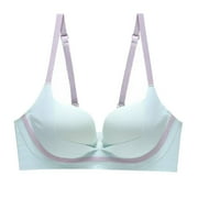 vigerkar Bras for Women No Underwire Wireless Push Up Comfortable Bralette Supportive Seamless Tshirt Bra Underwear Blue, S