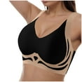 thumbnail image 1 of vigerkar Breathable Anti Sagging Sports Bras for Women Seamless Comfort Wireless Bra Push Up High Support Full Coverage Bra Black, 3XL, 1 of 4