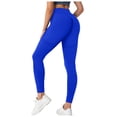 thumbnail image 1 of vigerkar Lifting Leggings for Women Gym Seamless Workout Leggings Mid Low Waist Tummy Control Yoga Pants Blue, L, 1 of 5