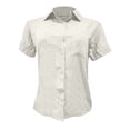 thumbnail image 1 of vigerkar Button Up Shirt Women's Casual Work Short Sleeve Summer Collared Blouse (Beige, M), 1 of 3