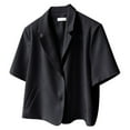thumbnail image 1 of vigerkar Cropped Blazers for Women Spring Summer Short Sleeve Jackets Casual Lightweight Work Office Blazer Tops Black, XXL, 1 of 4