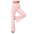 thumbnail image 1 of vigerkar Flare Leggings for Women with Pockets - High Waisted Black Flared Leggings for Yoga Gym Workout Light Pink, XL, 1 of 9
