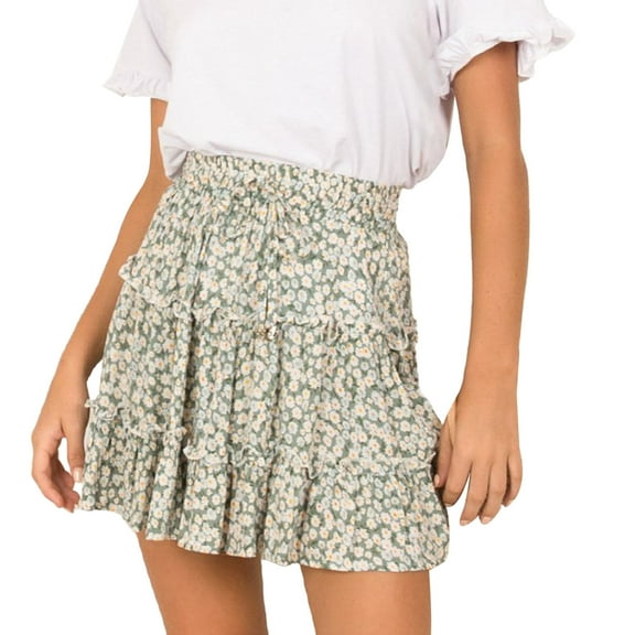 vigerkar Flowy Shorts for Women Ruffle Skorts Mini Skirts High Waisted Teen Gilrs Tennis Skort Summer Shorts Mint Green, S