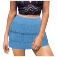 thumbnail image 1 of vigerkar Fringe Belly Skirt Sequin Tassel Dance Skirt Short Belly Hip Scarf Rave Party Skirts for Women Sky Blue, A, 1 of 5