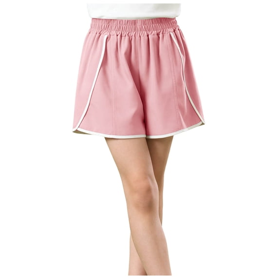 vigerkar Girl's Athletic Shorts Running Shorts Quick Dry Sporty Shorts Gym Workout Shorts (Pink, 11-12 Years)