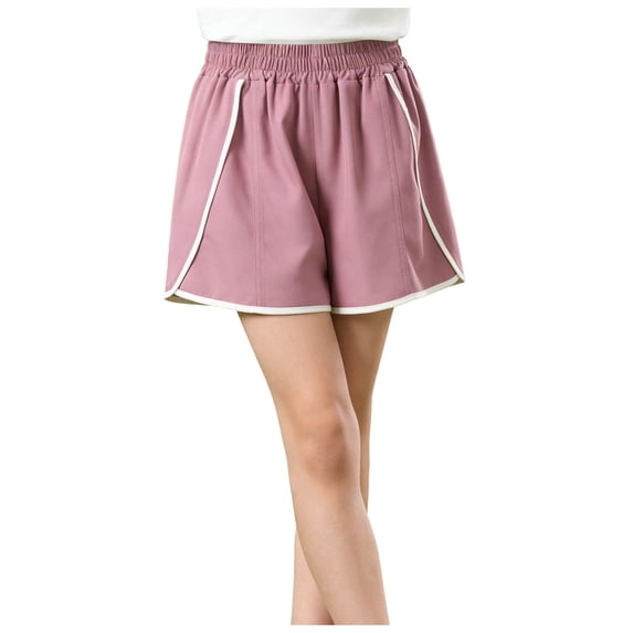 vigerkar Girl's Athletic Shorts Running Shorts Quick Dry Sporty Shorts Gym Workout Shorts (Purple, 5-6 Years)