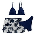 thumbnail image 1 of vigerkar Girl's Cute 3 Piece Swimsuit V Neck Spaghetti Strap Triangle Bikini Set for Teen Girls Tropical Floral Print Bikini Set (Navy, 8-10 Years), 1 of 4
