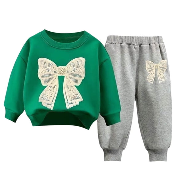 vigerkar Girls 2 Piece Outfits Fashion Tracksuit Long Sleeve Pullover Sweatshirt Sweatpants Jogger set Sweatsuit (K, 9-10 Years)