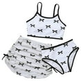 thumbnail image 1 of vigerkar Girls 3 Piece Swimsuits Bathing Suit Cute Ruffle Bow Print Bikini Set with Skirt Kids Swimwear Size 8-12 Years (White, 11Y), 1 of 7