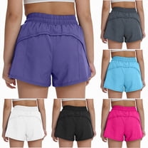 vigerkar Girls Athletic Shorts Kid Workout Running Volleyball Soccer Shorts with Zipper Pockets (Purple, 10-13 Years)
