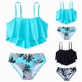 thumbnail image 1 of vigerkar Girls Tankini Swimsuits Two Piece Bathing Suit Ruffle Swimwear Set for Teen Girls 7-14 Years (Black, 9-10 Years), 1 of 8