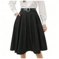 thumbnail image 1 of vigerkar High Waist Tiered Skirts for Women Flowy Skirts Below Knee with Pockets A-Line Skirt Black, S, 1 of 6