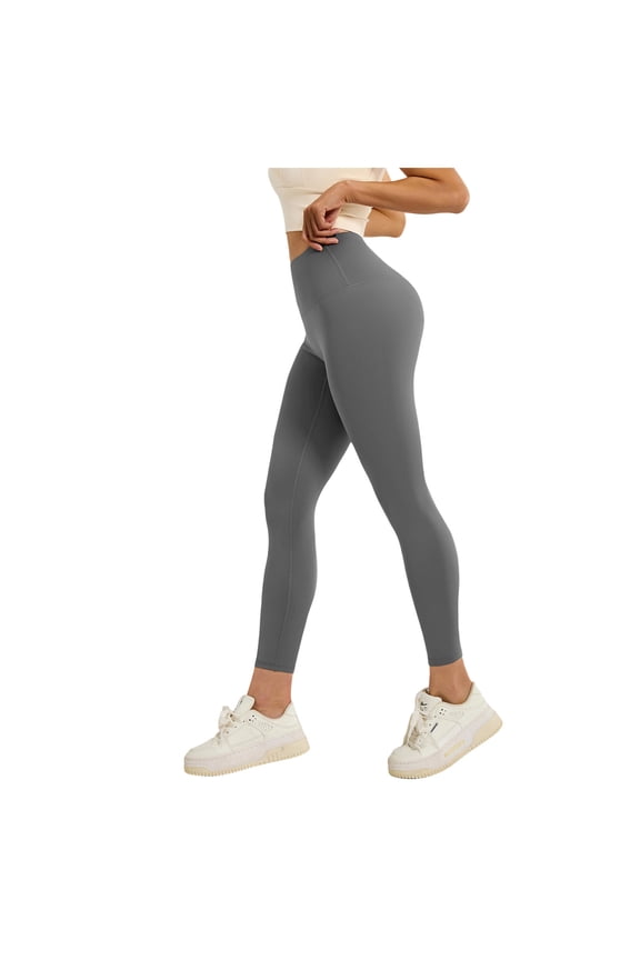 High-Waisted Buttery Soft Leggings for Women - Tummy Control for Yoga, Running & Everyday Workout (Grey, M)