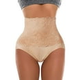 thumbnail image 1 of vigerkar High Waisted Tummy Control Panties for Women Plus Size Shapewear Underwear Body Shaper Floral Lace Briefs Gold, M, 1 of 7