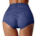 thumbnail image 1 of vigerkar High Waisted Underwear for Women Seamless Panties Breathable Lace No Show Cheeky Tummy Control Briefs Bikini Hipsters Navy, 3XL, 1 of 4