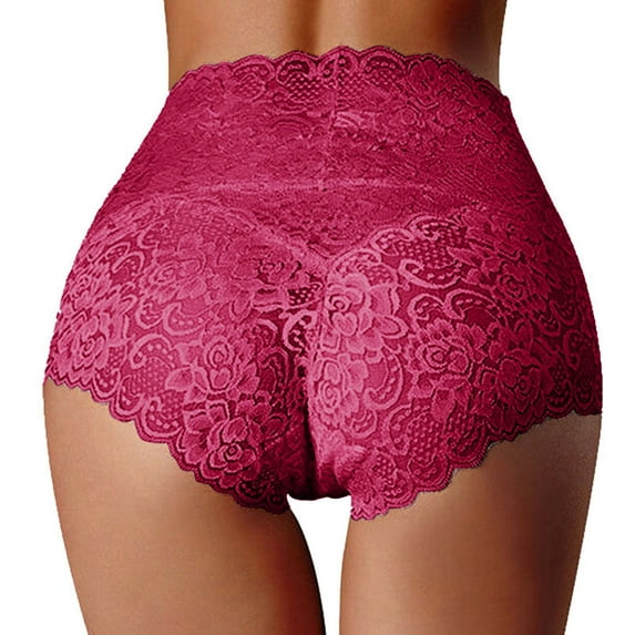 vigerkar High Waisted Underwear for Women Seamless Panties Breathable Lace Tummy Control Briefs Hipsters Bikini , XXL