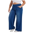 thumbnail image 1 of vigerkar High Waisted Wide Leg Jeans for Women, Elasticity Casual Denim Pants with Pockets (BU4, XXL), 1 of 9