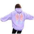 thumbnail image 1 of vigerkar Hoodies for Women Oversized Wings Graphic Sweatshirts Fall Fashion Outfits Casual Sweaters Tops Workout Winter Clothes (Purple, XXL), 1 of 5