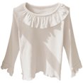 thumbnail image 1 of vigerkar Little Girls Ruffle T Shirt Autumn Princess Girl Blouses Comfortable Spring Tops for 3-9Y (White, 3-4 Years), 1 of 4