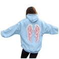thumbnail image 1 of vigerkar Long Sleeve Wings Graphic Hoodie, Fashion Pullover Hooded Sweatshirt for Women (Sky Blue, L), 1 of 5