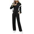 thumbnail image 1 of vigerkar Lounge Sets for Women Sweatsuit 2 Piece Outfits Sweatshirt Wide Leg Sweatpant Tracksuit Matching Set (Black, M), 1 of 4