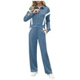 thumbnail image 1 of vigerkar Lounge Sets for Women Sweatsuit 2 Piece Outfits Sweatshirt Wide Leg Sweatpant Tracksuit Matching Set (Blue, L), 1 of 4