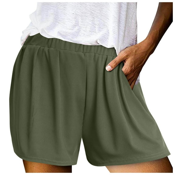 vigerkar Lounge Shorts for Women Summer High Waisted Shorts Women Flowy Shorts Elastic Waist Wide Leg Shorts AG, XL