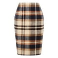 thumbnail image 1 of vigerkar Midi Plaid Skirts for Women Fall Winter Knee Length Pencil Wool Skirt with Slit BW1, M, 1 of 5