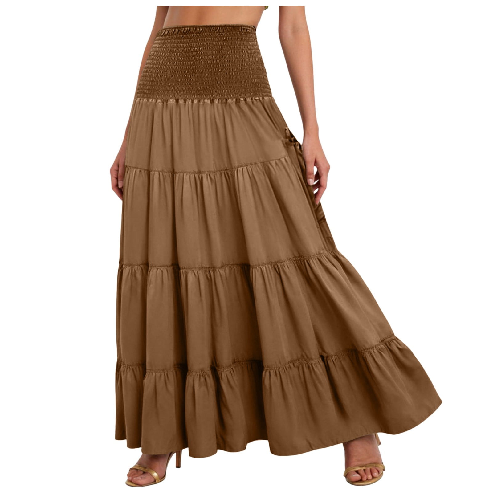 No Boundaries Tiered Maxi Skirt for Women Plus, Elastic