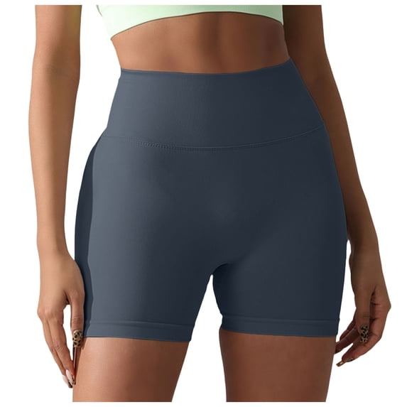 vigerkar No-Front-Seam High-Waisted Spandex Biker Shorts for Women - Tummy Control, 3"/5"/8" Inseam for Yoga & Workout (Navy, M)
