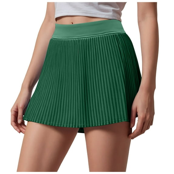 vigerkar Pleated Tennis Skirts for Women High Waisted Athletic Skorts for Woman with Pockets Tummy Control Golf Skirts Green, XXXL