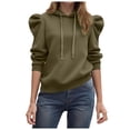 thumbnail image 1 of vigerkar Puff Sleeve Sweatshirt Women Casual Long Latern Sleeve Drawstring Hooded Pullover (AG, XXL), 1 of 5