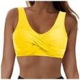 thumbnail image 1 of vigerkar Push Up Bikini Tops for Women Summer Swim Top Swimsuit Sexy V Neck Bikini Bathing Suit Top Only Yellow, M, 1 of 9