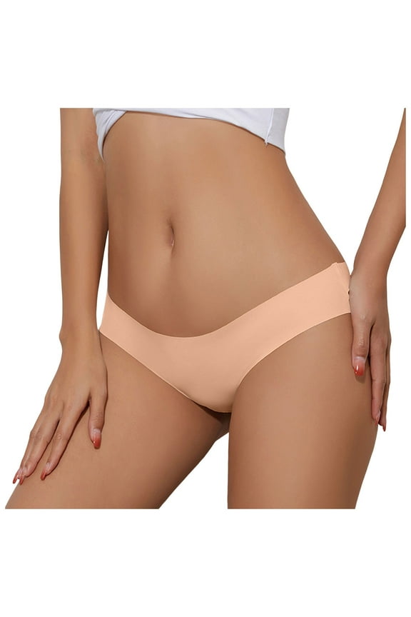 Seamless Thongs for Women No Show Thong Panty Workout Thongs Underwear Pink, S