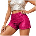 thumbnail image 1 of vigerkar Sequin Shorts for Women High Waist Party Night Out Concert Outfit Sparkly Mini Shorts (Red, M), 1 of 5